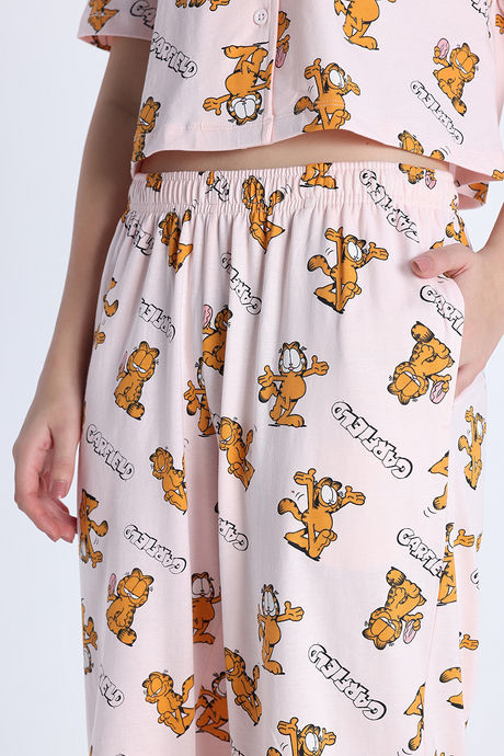 Zivame Garfield Collection Knit Cotton Loungewear Set - Pink Dogwood — image 7